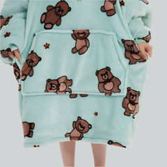 SNUGLFIT™ Hoodie Blanket Kids with bear design, cozy and oversized.