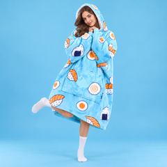 SNUGLFIT Hoodie Blanket Shushi Print
