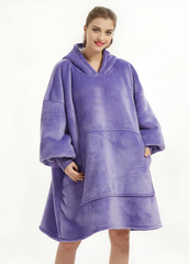Purple SnuglFit™ oversized wearable blanket hoodie for warmth and comfort.