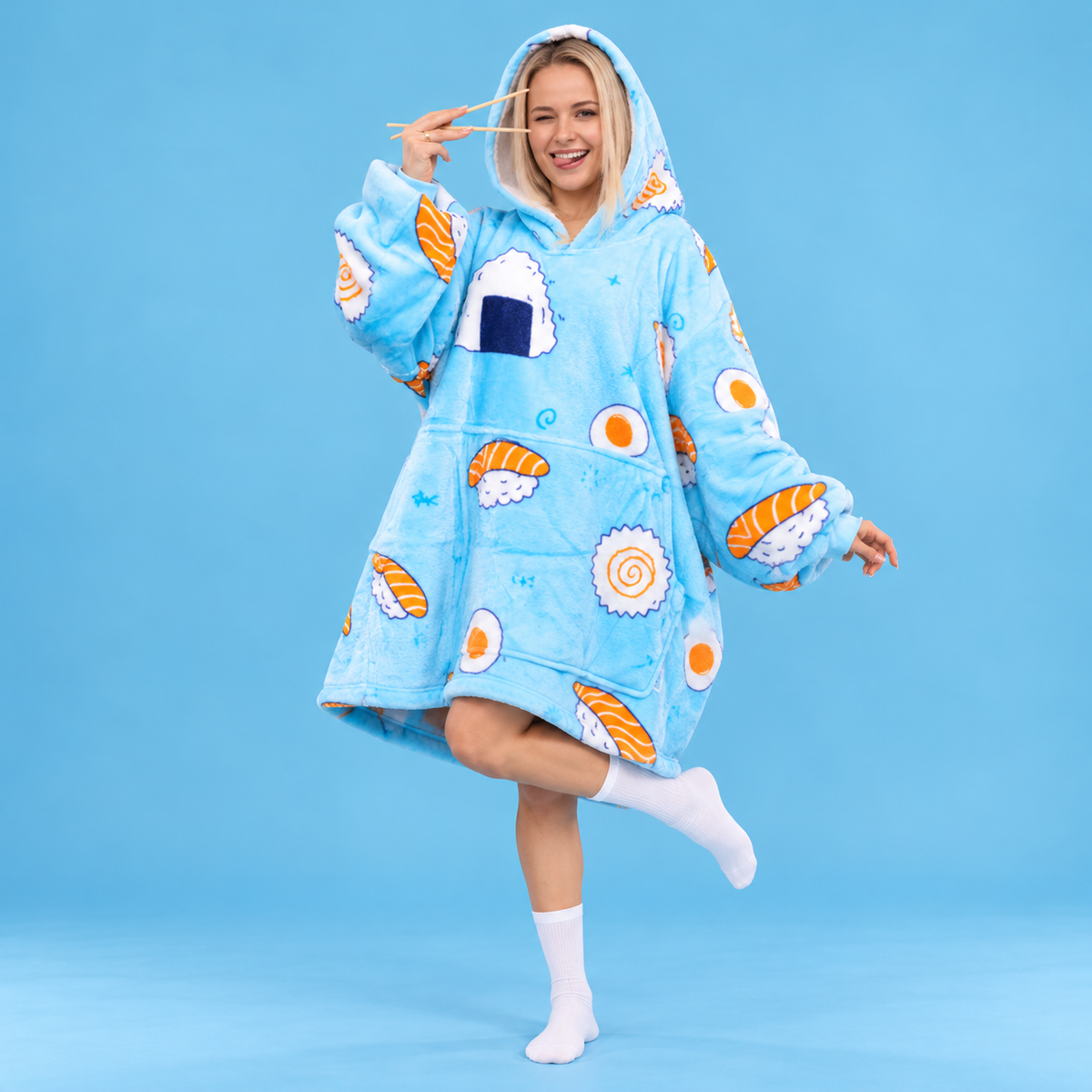 SNUGLFIT Hoodie Blanket Shushi Print