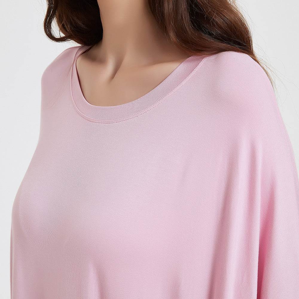 Snuglfit™ Super Soft Baby Pink Sleep Tee, Oversized, Bamboo Fabric, One Size Fits Most.