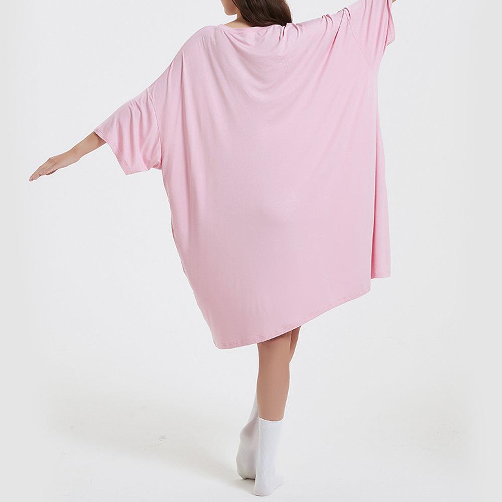 Oversized baby pink sleep tee, bamboo fabric, super soft, one size fits most.