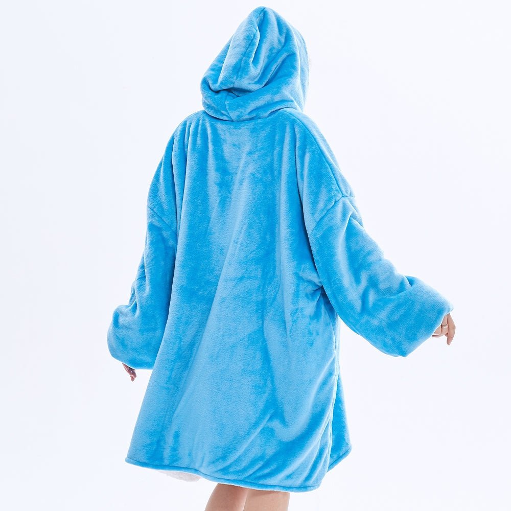 Sky Blue SNUGLFIT™ Hoodie Blanket offering plush comfort and warmth.