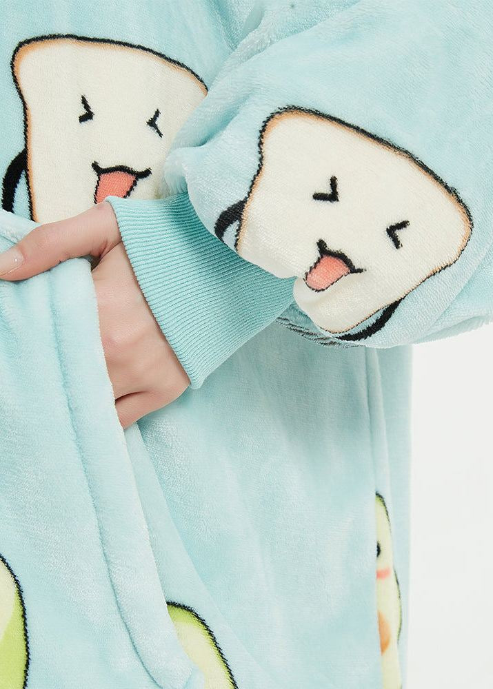 SNUGLFIT™ Avocado Hoodie Blanket with cozy flannel fleece and Sherpa lining, featuring playful avocado print.