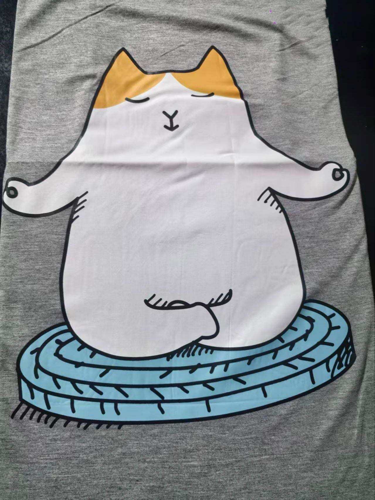 Snuglfit™ Oversized Zen Cat Sleep Tee with Heat Regulating Bamboo Fabric