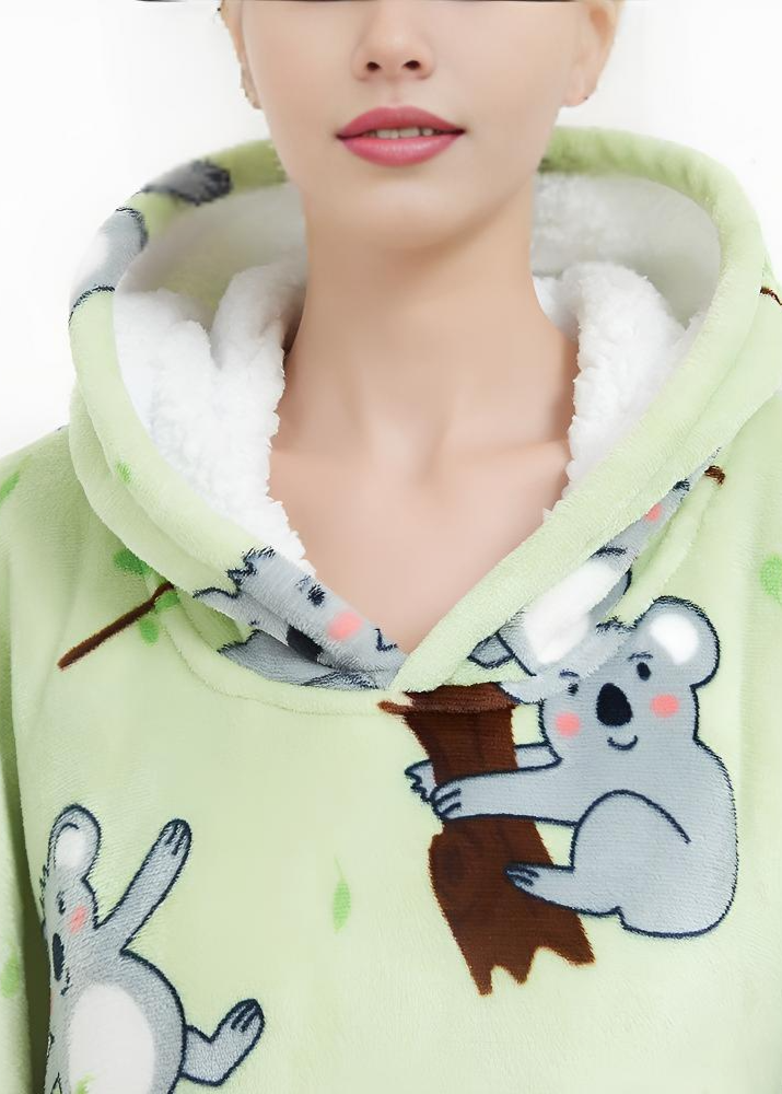 Cozy SnuglFit™ Koala hoodie blanket with plush Sherpa fleece, ideal for comfort and warmth.